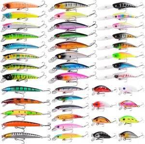 Fishing Lures Kit Mixed Including Minnow Popper Crank Baits with Hooks for Saltwater Freshwater Trout Bass Salmon Fishing