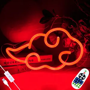 Remote Control Anime Neon Sign, LED Red Cloud Neon Signs for Wall Decor, Dimmable Gaming Neon Sign Wall Signs USB Night Neon Light for Bedroom Game Room Man Cave Party, Gifts for Your Son, Boyfriend