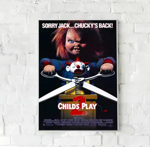 Child's Play 2 Horror Movie Vintage Poster, Chucky 90s Slasher Film Chucky Good Guy Doll Wall Art Print Poster Halloween Decor Unframed