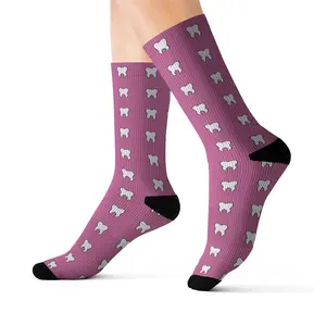 Pink Teeth Dental Sublimation Socks