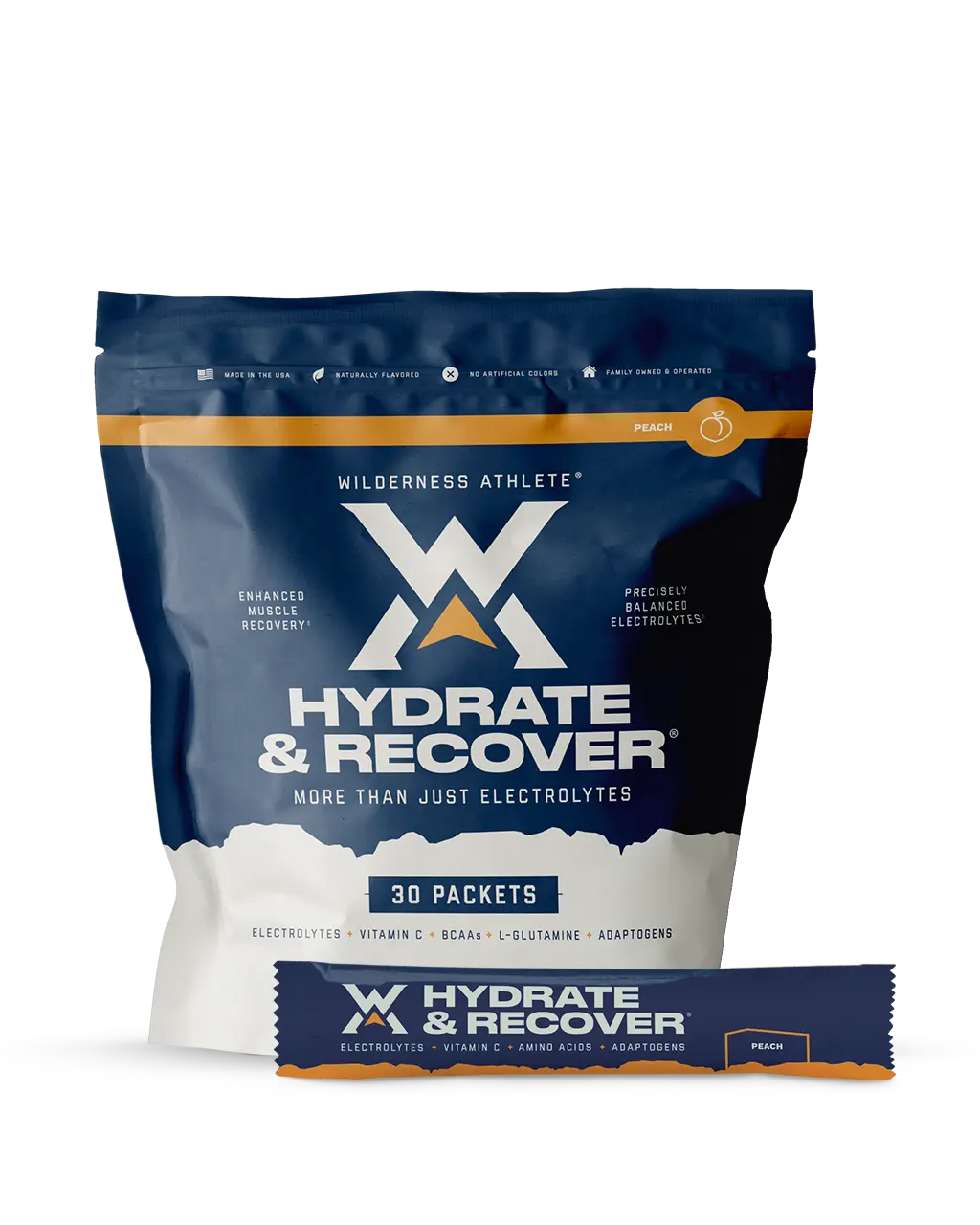 Wilderness Athlete - Hydrate & Recover | Liquid Hydration Packets Electrolyte Drink Mix - Recover Faster with BCAAs - 30 Single Serving Hydrate Packets  (Pack of 30)