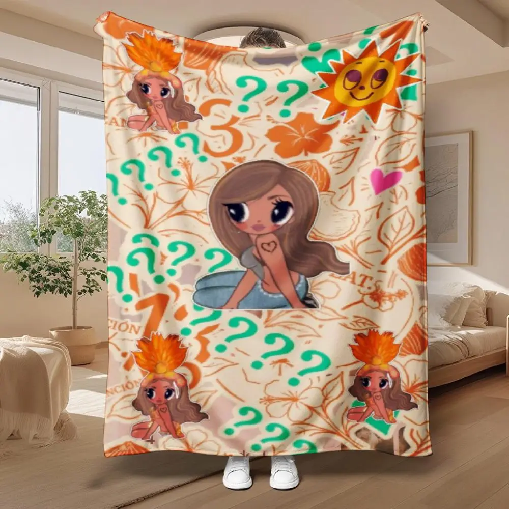 Soft Flannel Warmth & Relax Throw Blanket with Mañana Será Bonito Graffiti Art, Cartoon Pattern, Machine Washable – Ideal for Home Bedroom, Outdoor Camping, Warmth Throws, Relax Throws