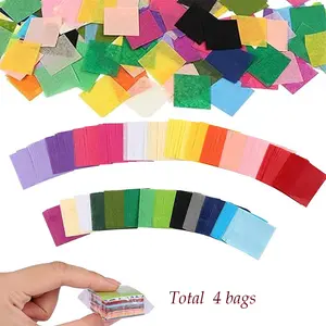 2400 Pcs, Assorted Tissue Paper Squares – 1x1 inch for Arts and Crafts, Craft Projects - 30 Assorted Colors, Rainbow Tissue Mosaic Squares for Arts Craft DIY Scrapbooking Scrunch Art Classroom Activities