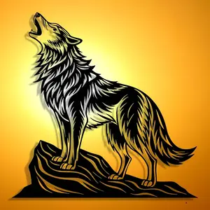 Wolf Pattern Wall Art, Modern Metal Wall Decor, Wall Hanging Decor for Home Living Room Bedroom Office Coffee Shop, Ornaments