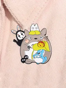 Cartoon Anime Character Enamel Pin Cute Totoro Faceless Man Alloy Brooch Lapel Backpack Badge Fashion Jewelry Accessories Gift for Friends