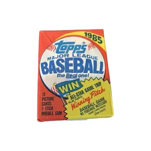 Topps 1985 MLB Baseball Wax Pack with Possible McGwire Clemens Puckett Rookie Cards 15 Picture Cards 1 Stick Bubble Gum