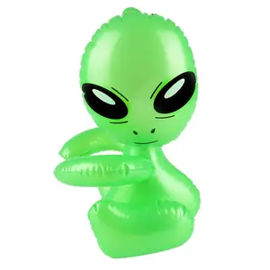 Hug-Me 12" Green Inflatable Alien UFO Space Toy for Party Decoration and Fun