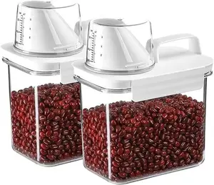 Rice Dispenser Storage Containers, 1.1L Small Rice Bucket with Measuring Cup & Pour Spout, Kitchen Plastic Airtight Container for Cereal, Grain, Flour, Sugar, Oatmeal, Dry Pet Dog Food