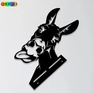 [1pc] Donkey Head Metal Wall Art, Vivid Donkey Head Statue Mural, Ideal Gift for New Year, Easter, Animal Decor Enthusiasts, Rust-Resistant Metal Wall Decor Wall Sculptures, Perfect for Indoor Wall & Outdoor Fence Animal Enthusiasts