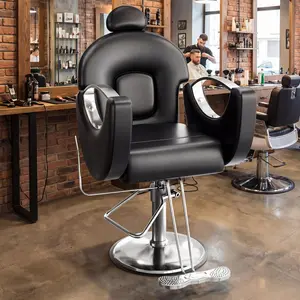 Garvee Heavy Duty Reclining Barber Chair with 360° Swivel, Hydraulic Pump, Adjustable Headrest and Footrest, PU Leather, Supports Up to 350 LBS, Suitable for Barbershop, Salon, Spa, and Home Use