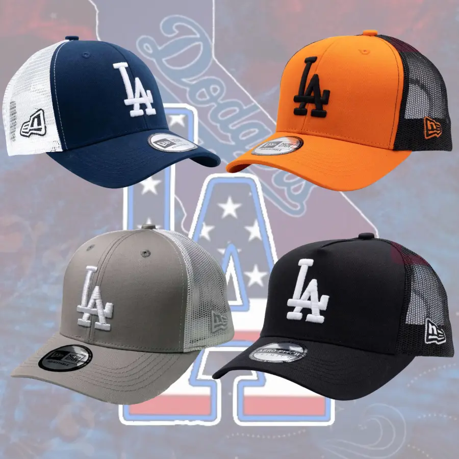 New Era LA Dodgers / NYTrucker Hat - Adjustable Snapback with Mesh Back, Available in Multiple Colors, Perfect for Fans