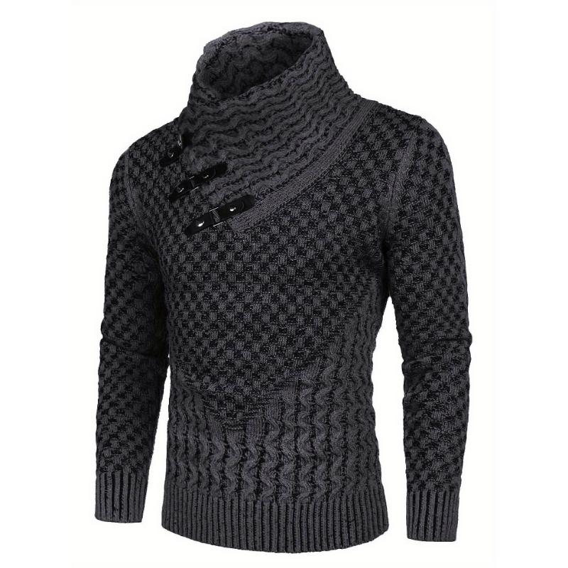 Stylish Men's Novelty Turtleneck Pullover Sweater - Soft, Breathable, and Warm - Perfect for Casual Daily Wear, Outdoor Activities, and Gift Giving