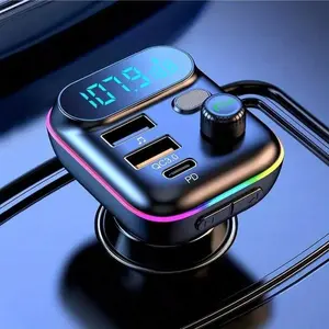 Car Adapter Wireless Am/fm Radio Transmitter Bluetooth-compatible 5.0 Mp3 Music Player Qc3.0+PD 20w Fast Charging Car Charger