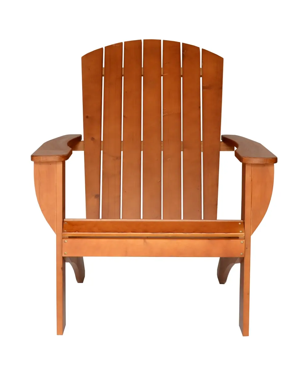 212 MAIN RSI-AC-RW-T Riverstone Solid Cedar Adirondack Extra Wide Chair - Built-in Bottle Opener, Matching Folding Table, Redwood, Outdoor, Extra Wide Seat