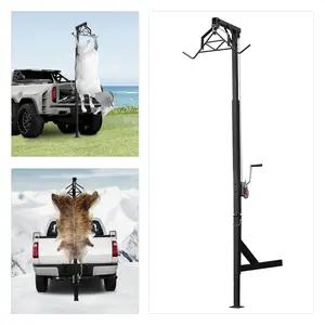 CNCEST Hitch Mounted Deer Hoist 600lbs Capacity Adjustable Height 188-260cm Modern Steel Hoist for Hunting Activities with 360° Rotation and Sturdy Wire Rope