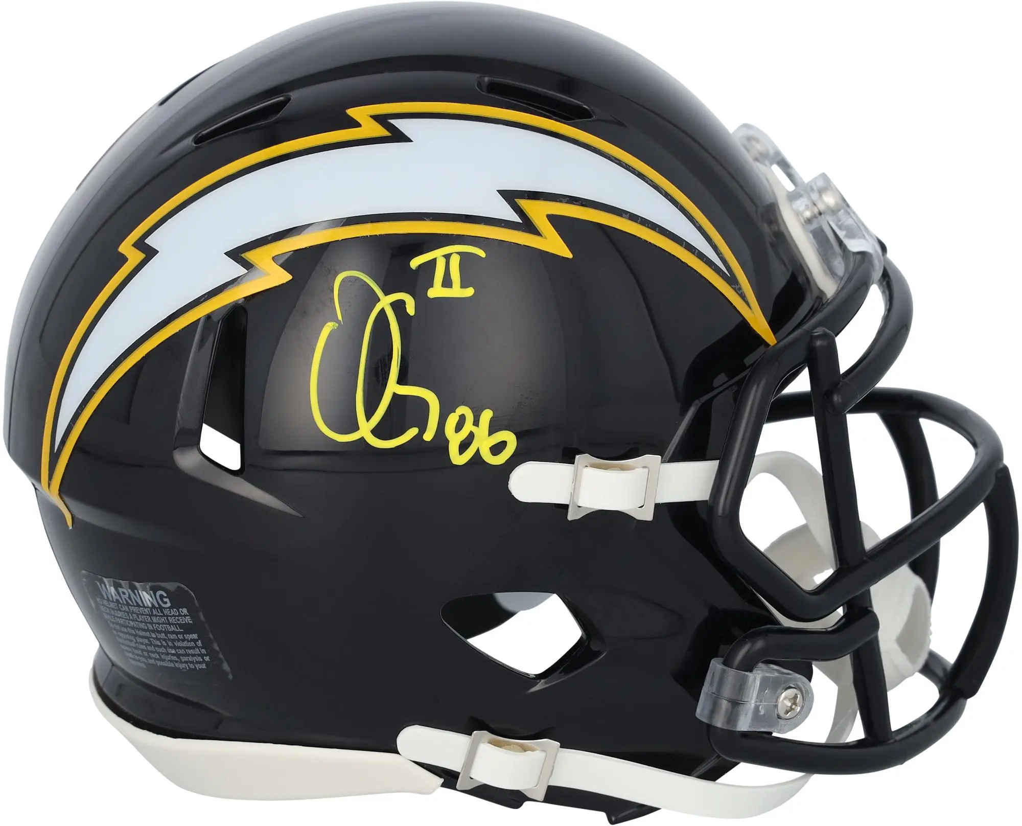 Oronde Gadsden II Los Angeles Chargers Autographed Riddell 2025 Alternate Speed Mini Helmet - Fanatics Authentic Certified