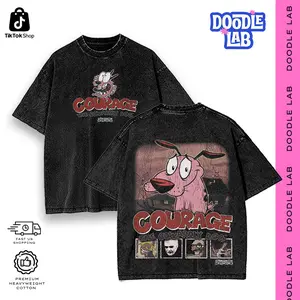 Courage the Cowardly Dog Graphic Tees • Hoodie Streetwear • Vintage Oversized Acid Wash • Retro 90s Cartoon Nostalgia Merch • Heavyweight Comfort Cotton