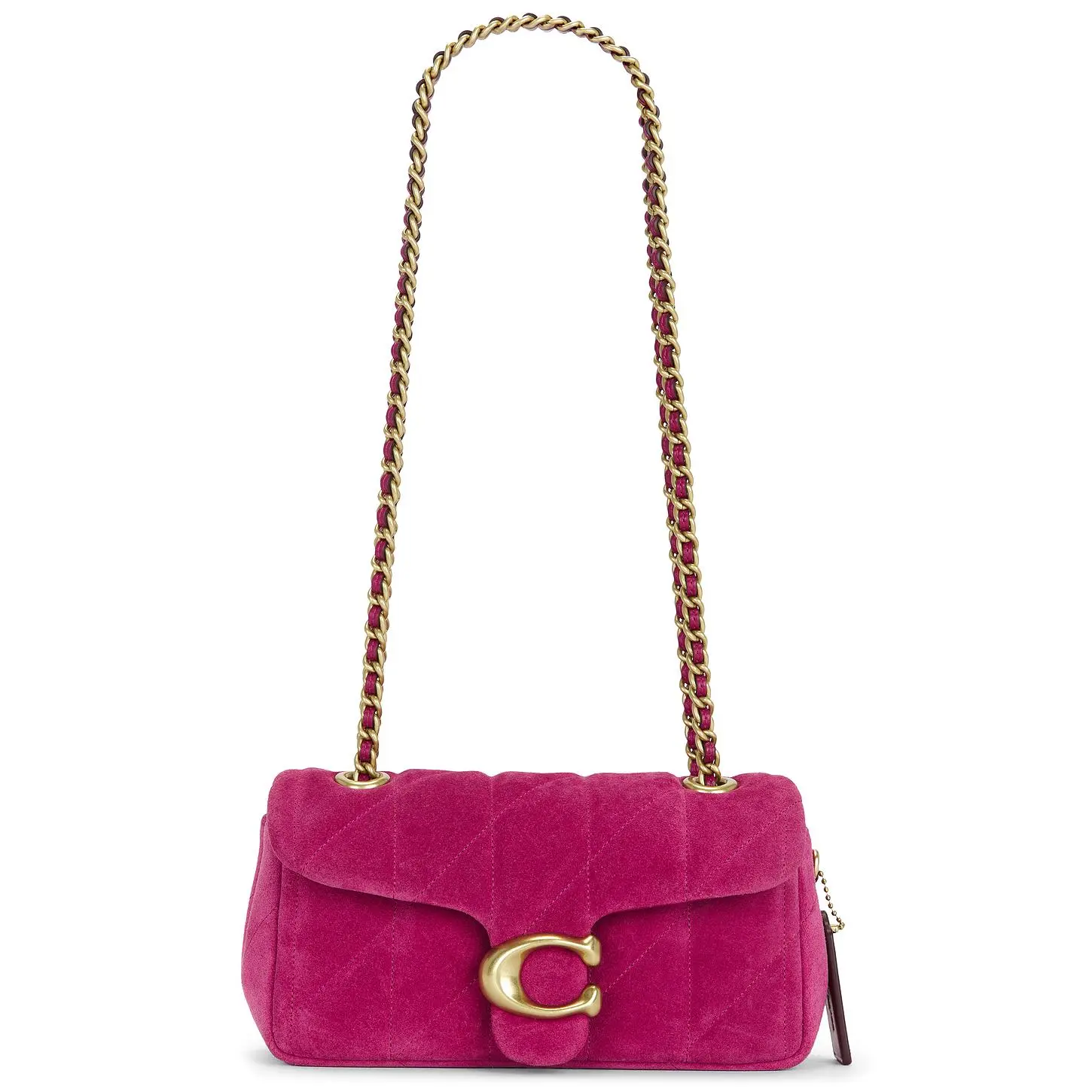 Coach Quilted Suede Tabby Shoulder Bag 20 in Dark Fuchsia Coach Quilted Suede Tabby Shoulder Bag 20 in Dark Fuchsia