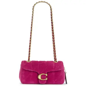 Coach Quilted Suede Tabby Shoulder Bag 20 in Dark Fuchsia