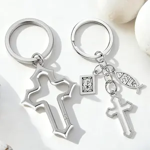 2Pcs Cross Carabiner Clips Cute Cool Y2K Christian Keychains Versatile Key Ring for Handbag Backpacks Belt Loop