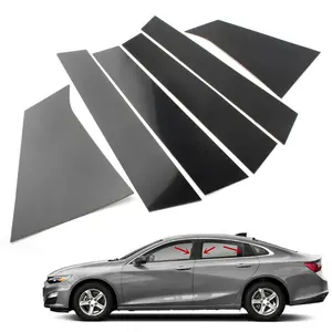 For Chevrolet Malibu 2016-2023, 6Pcs Gloss Black Car Door Trim Pillar Post Cover Decorative Sticker Vehicle Exterior Decoration