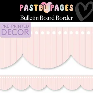Sincerely Yours Pastel Pink Notebook Paper Bulletin Board Border | Pastel Pages