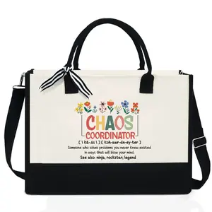 Chaos Coordinator Tote Bag - Christmas Gifts for Women, Xmas Gifts Ideas For Coworkers, Boss Lady, Teachers - Canvas Tote Bag with Zipper