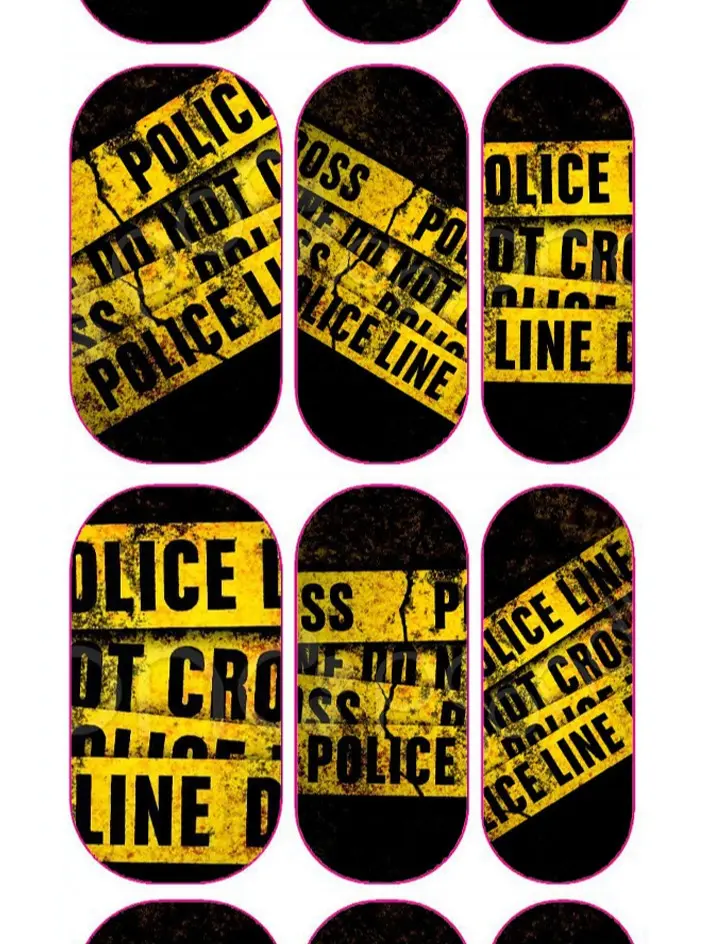 Caution Tape Waterslide Nail Decals | Halloween Nail Art