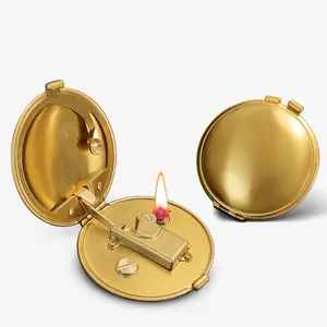 Vintage Trench Lighter – Refillable Kerosene Lighter with Automatic Ignition, Cool Antique Metal Unique Lighters, Ideal Gift for Men Women(Fuel Not Included) Gold