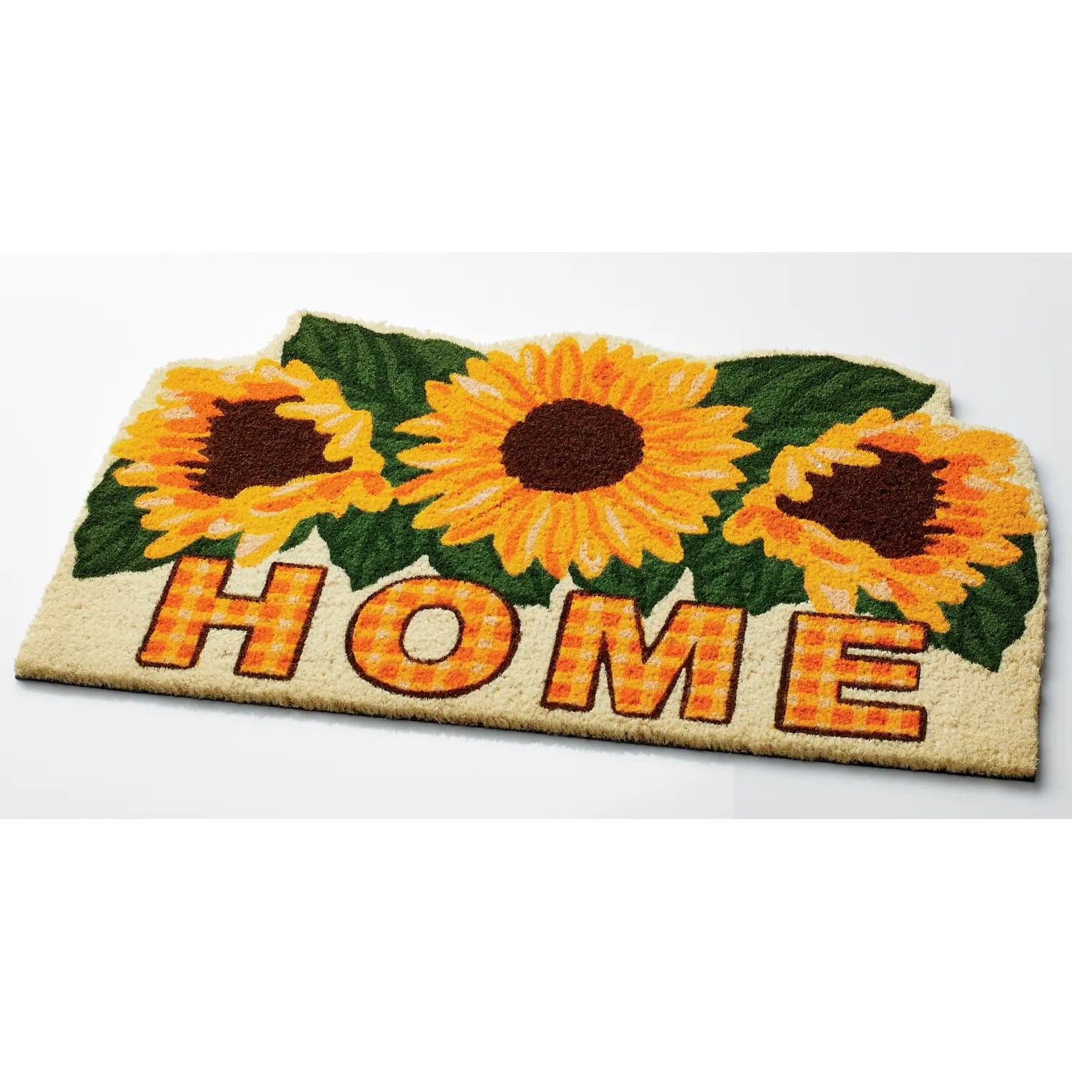 Coir Doormat with Sunflower Design, 18"x30" Indoor-Outdoor Home Entryway Mat
