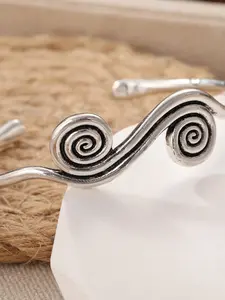 Bohemian Spiral Adjustable Cuff Bangle, Vintage Unisex Bracelet, Retro Old Look Fashion Accessory, Unique & Stylish for Daily Wear