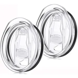 2 count 20 Oz Skinny Tumbler Lid Replacement Plastic  Splash Resistant Covers Spill Proof Skinny Cup Covers For Mouth Tumbler Cooler Cup