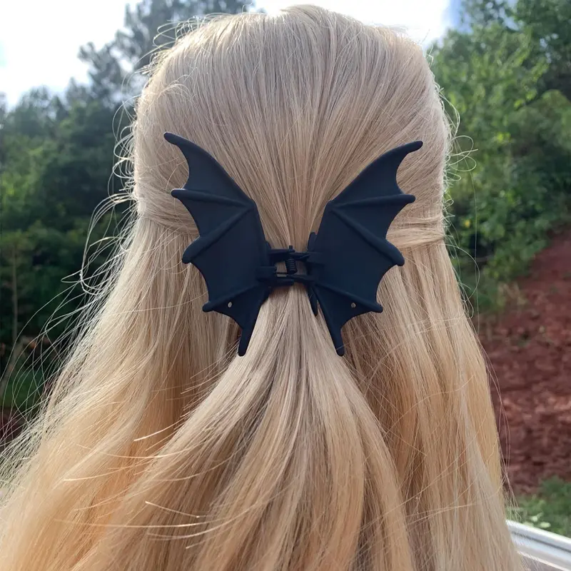 Bat Design Hair Claw, Clips for hair, Punk Style Hair Accessories for Women & Girls, Halloween Themed Hair Accessories for Party, Daily Clothing Decor, Hair Clip