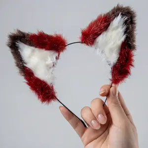 Handmade Fox Ear headband and Tail Set, light Cosplay, Valentines gift for her Kawaii Dress Up Accessories Costume party ears and Outdoor photoshoot props