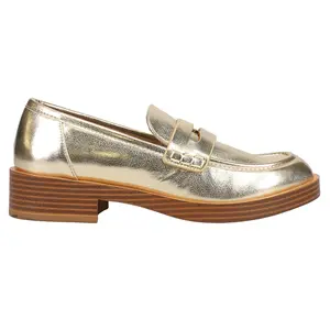 Chinese Laundry Womens Porter Metallic Penny Slip On Loafers Casual - Gold
