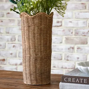 Basket Weave Cement Vase