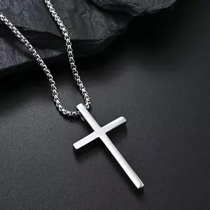 Stainless Steel Silver “Philippians 4:13” Cross and 24” Stainless Steel Chain