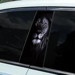 2 Piece Tiger Head Creative Pattern Vinyl Decal - Durable PVC Self Adhesive Waterproof Sticker Car Accessories for Cars, Walls, Laptops, Trucks, Motorcycles, Vehicle Scratch Covers - Perfect for Birthday Party Gifts