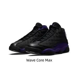 Sleek Black & Purple High-Tops with Textured Upper