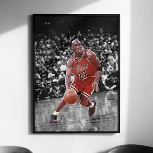 Jordan On Duty Poster  Wall Art, Vintage Print for Sports Fans & Home Decor