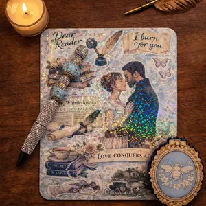 Regency Romance Holographic Kindle Insert | Blue Vintage Society Aesthetic | Clear Case Insert