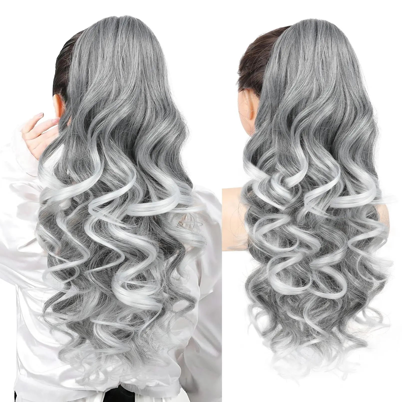 24inch Grey with White Ends