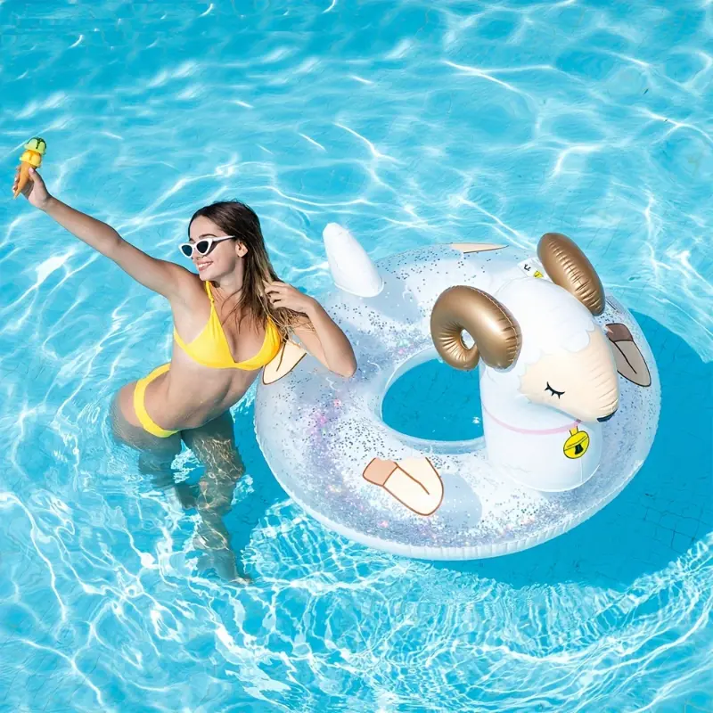 Solid White Inflatable Swim Ring for Adults, Durable PVC Pool Float for Beach Parties and Summer Fun, Swimming Adult Pvc Inflatable Swim Ring, Beach & Pool Parties, Durable Floating, Pvc Construction