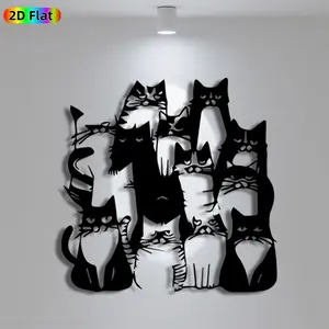 1pc Cute Cat Metal Wall Art, Cute Cat Statue Mural, Iron Craft, Perfect for Living Room, Garden, Zoo Corner Decor, Modern Home Decoration, Intricate Craftsmanship, Artistic Metalwork, Christmas Decor, Ideal Gift for Pet Lovers