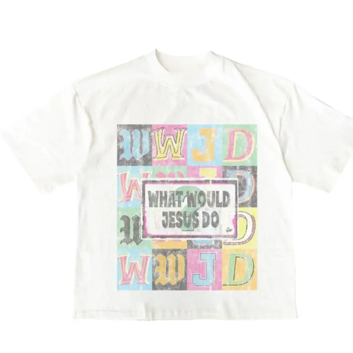 Christian Graphic Tee Tops - Cotton Short-Sleeve Casual Women's Clothes, "What Would Jesus Do" Religion-Inspired Sport & Outdoor Sports Top, Shortsleeve, T Shirts