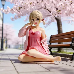 Lazy Pose Anime Female Figure Pajama Style Desktop Display, Cute Kawaii Figure, Cute Cartoon Character Design, Perfect Gift for Fans & Collectors, Collectible Figures