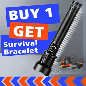 2-in-1 Rechargeable Flashlight + Power Bank, High Lumen Super Bright, Zoomable Beam LCD Power Display, 5 Modes, IPX7 Waterproof Flashlight for Camping Hiking Home