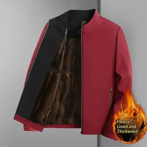 Business Casual Fleece Lined Jacket For Middle Aged