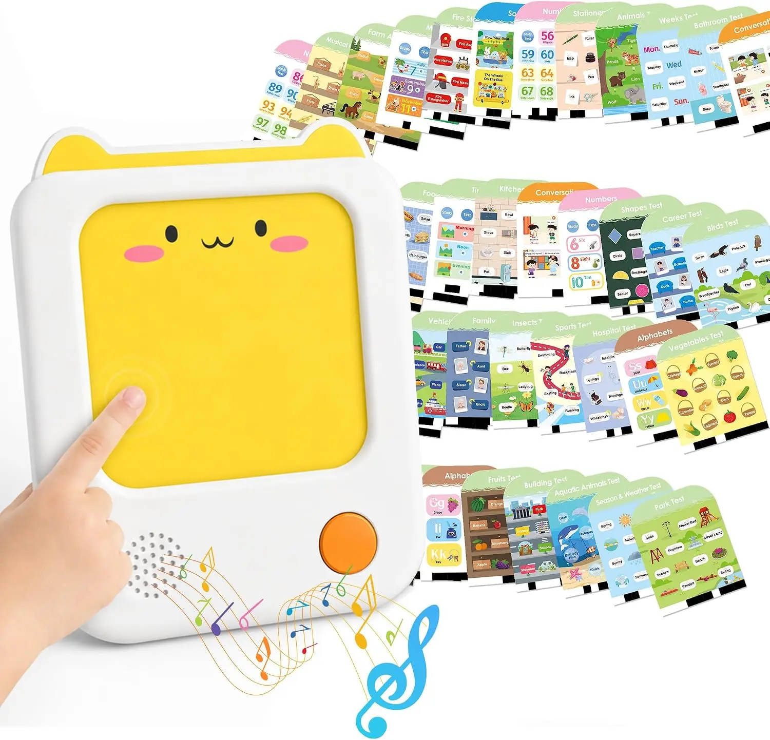 New Screen-Free Montessori Learning Tablet - Preschool Educational Flash Cards Toy with 84 Pages, 36 Themes, 2800+ Knowledge Points, 500+ Quizzes, 300+ Sight Words, Logic & Thinking Training, Ideal Gift for Kids Ages 2-6