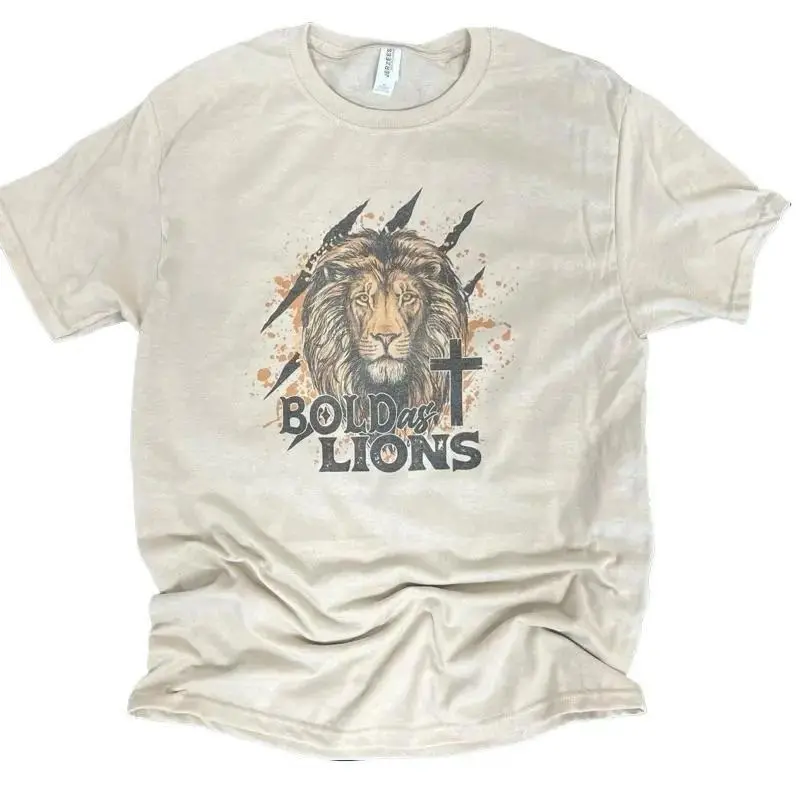 Bold as Lions on Sand Short Sleeve Tshirt